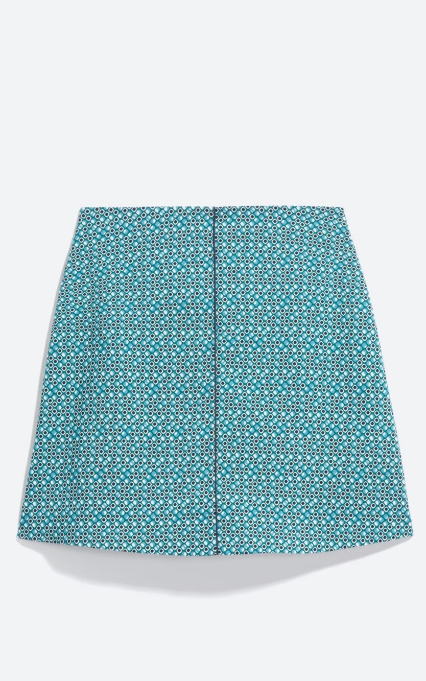 Margaret M Blue Geometric Circle Skater Skirt